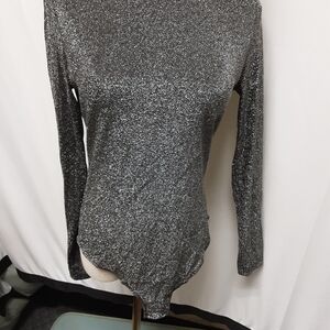 Women's Glittery Long Sleeve Bodysuit